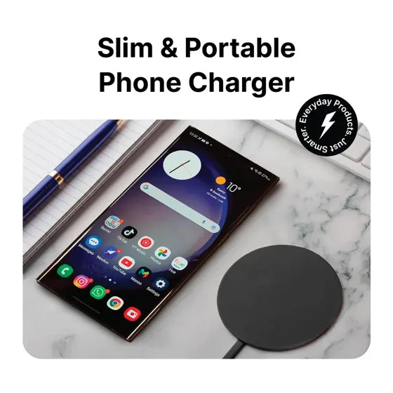 Ultra-Slim Round Wireless Charger — authentic product view