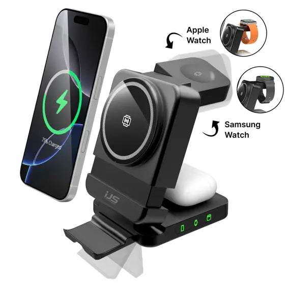 3-in-1 Wireless Charging Station — features infographic