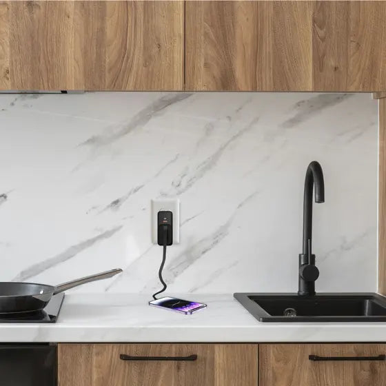 Retractable USB-C Wall Charger — authentic lifestyle / in-use image