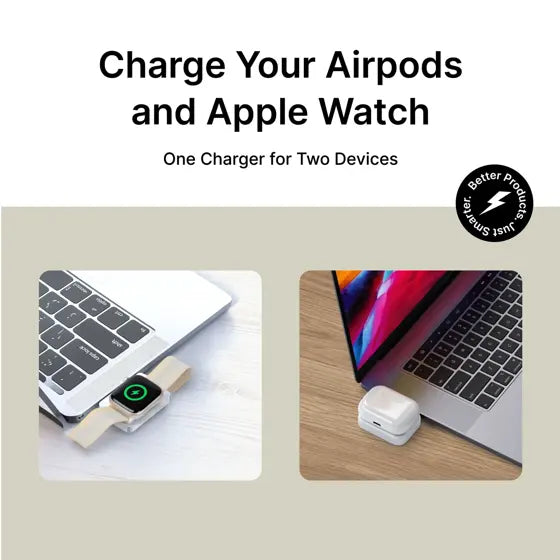 Watch & Earbuds Flip Charger — features infographic