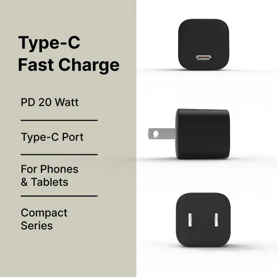 USB-C Charger Blocks · 2 Pack — features infographic