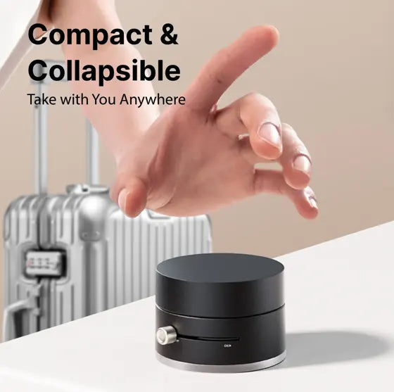 Collapsible Magnetic Phone Mount — features infographic